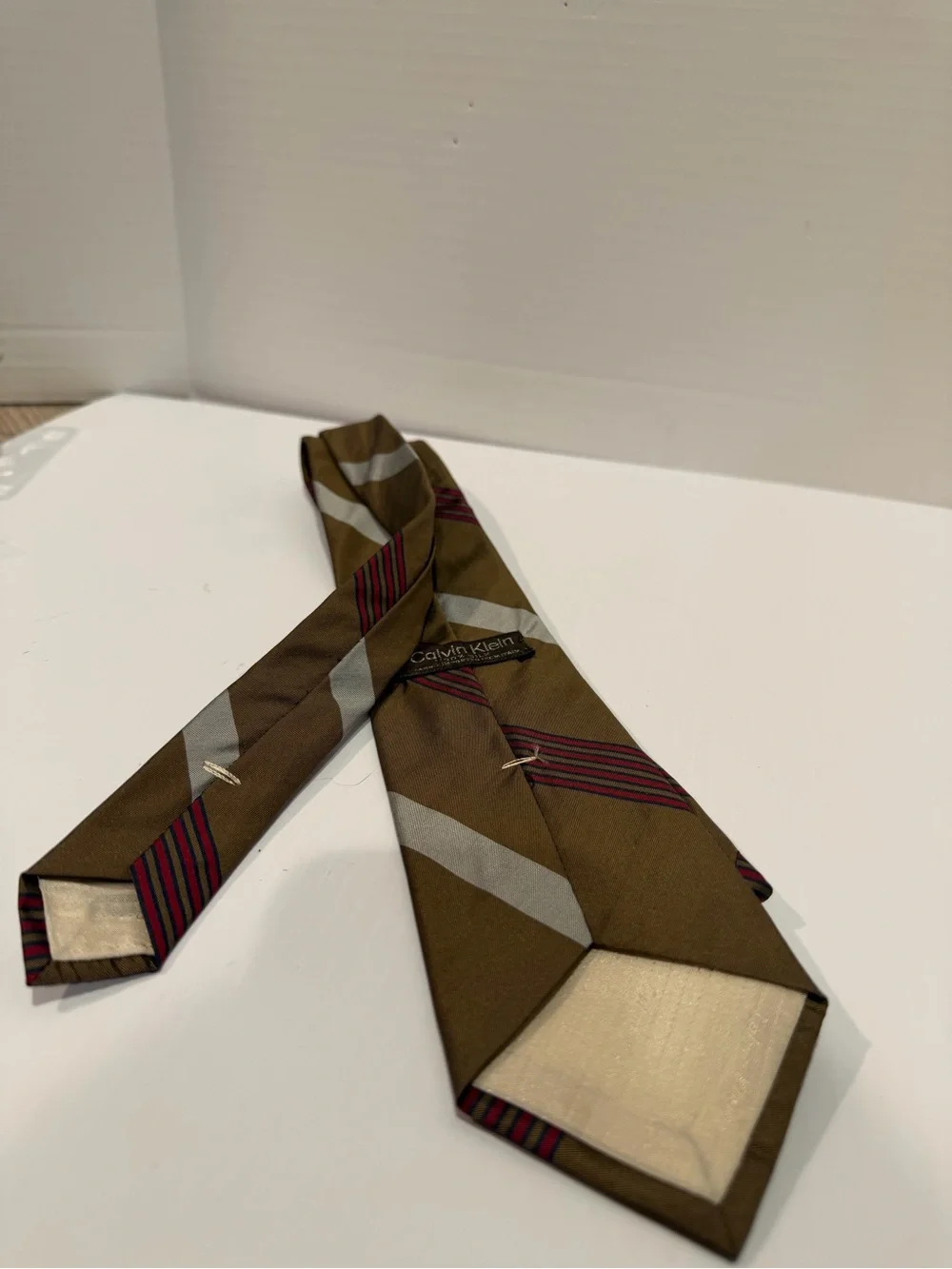 Vintage Pierre Cardin Tie - Brown Striped Pattern - 3 1/2